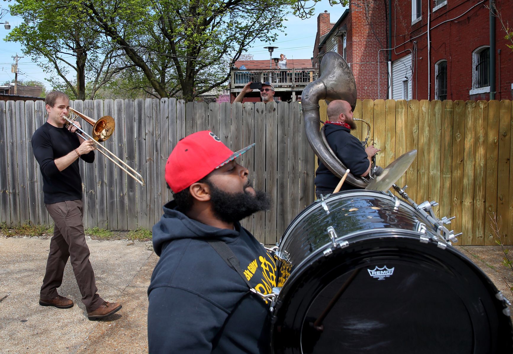 Red and Black Brass Band rolls through the Old North St. Louis